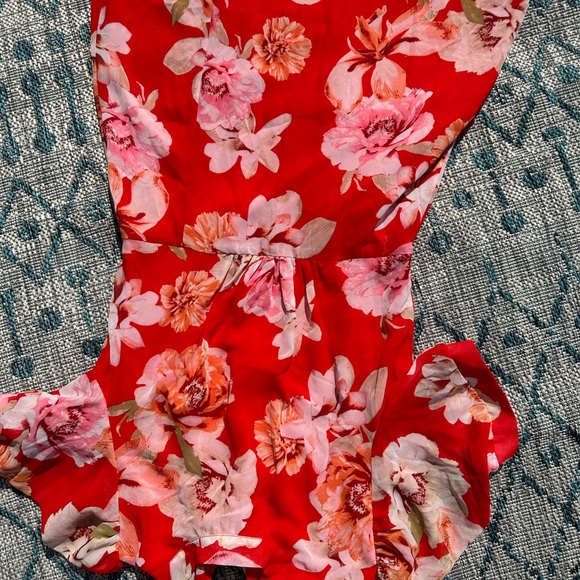 JULIA JORDAN red Floral Mockneck Midi A-Line Dress nwt - Picture 11 of 11